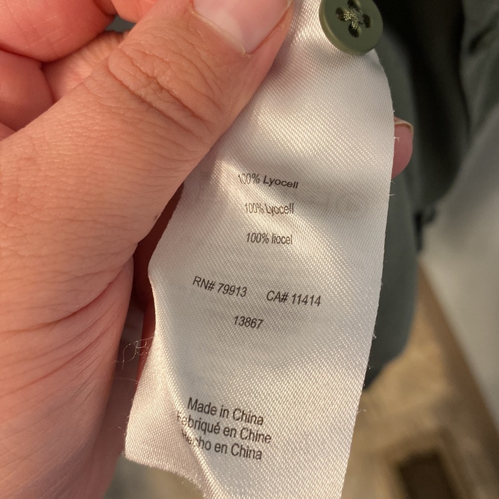 Luxe Essentials Green Button Down Maternity Long … - image 6